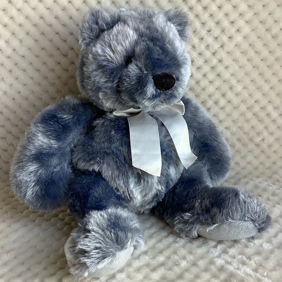 Vintage 1999 GANZ Heritage Collection Blue Grey Plush Stuffed Bear CHRISTIAN - Picture 1 of 10